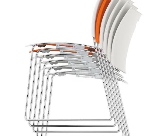 Chaise de réunion empilable LESLIE blanche - OCCASION – Image 2
