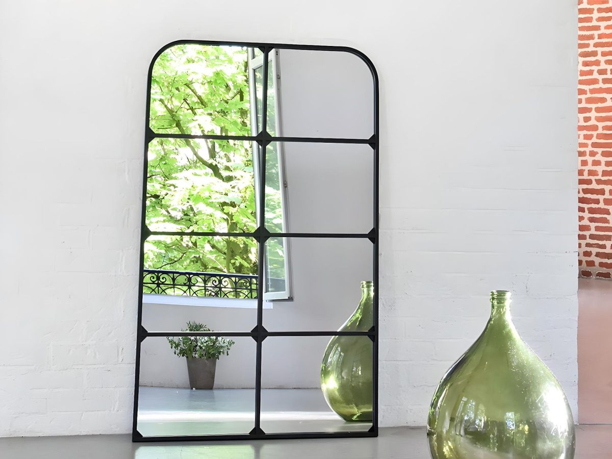 Miroir Fenêtre en métal noir 80x130 cm – Image 3