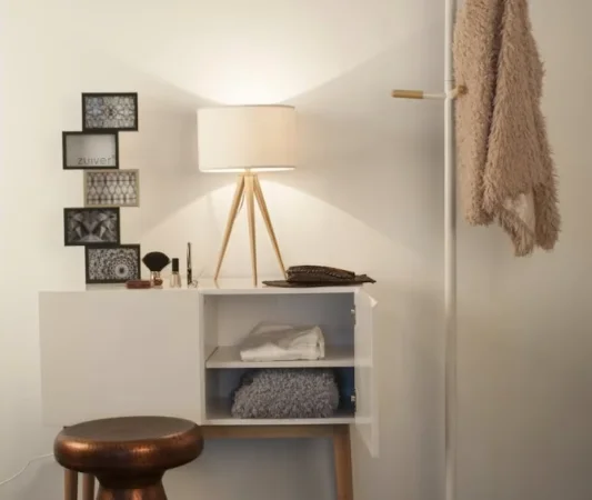 Portemanteau blanc et bois DESIR - OCCASION – Image 3