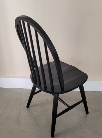 Chaise en bois noir dossier arrondi DESIR - OCCASION – Image 3