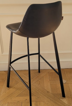 Chaise haute Dutchbone simili cuir noir DESIR - OCCASION – Image 5