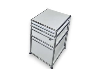 Caisson USM Haller 3 tiroirs blanc sur patins - OCCASION