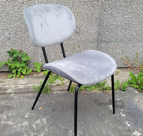 Chaise empilable HK Living velours gris DESIR - OCCASION – Image 3