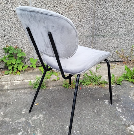 Chaise empilable HK Living velours gris DESIR - OCCASION – Image 4