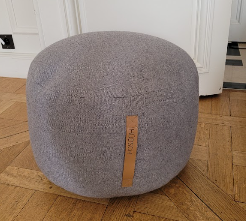 Pouf (petit modèle) Hubsch gris clair DESIR - OCCASION – Image 2