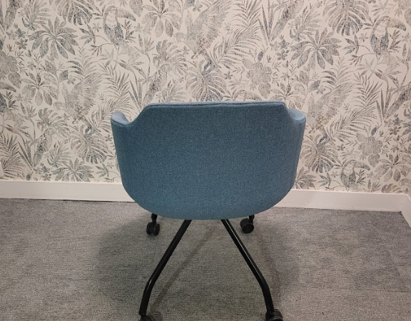 Lot de 6 Chaises de réunion sur roulette grises et bleues LINA - OCCASION – Image 5