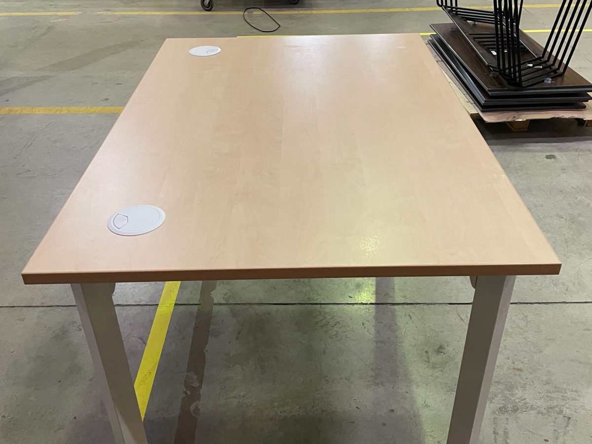 Bureau individuel Kinnarps 120x80 bois/blanc ORACLE - OCCASION – Image 3