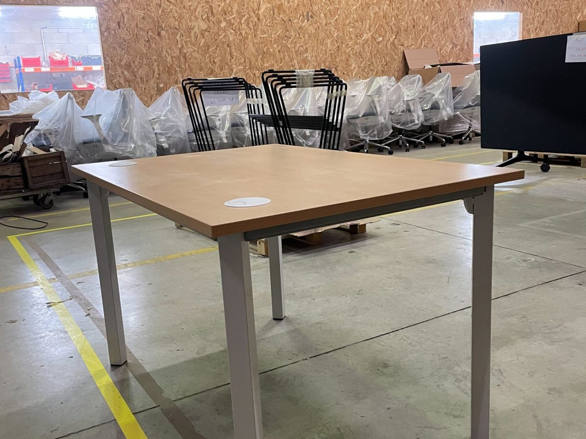 Bureau individuel Kinnarps 120x80 bois/blanc ORACLE - OCCASION – Image 2