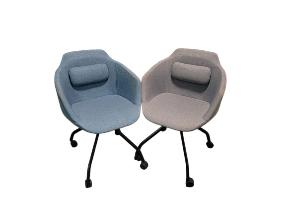 Lot-de-6-Chaises-de-r-union-sur-roulette-grises-et-bleues-LINA-OCCASION
