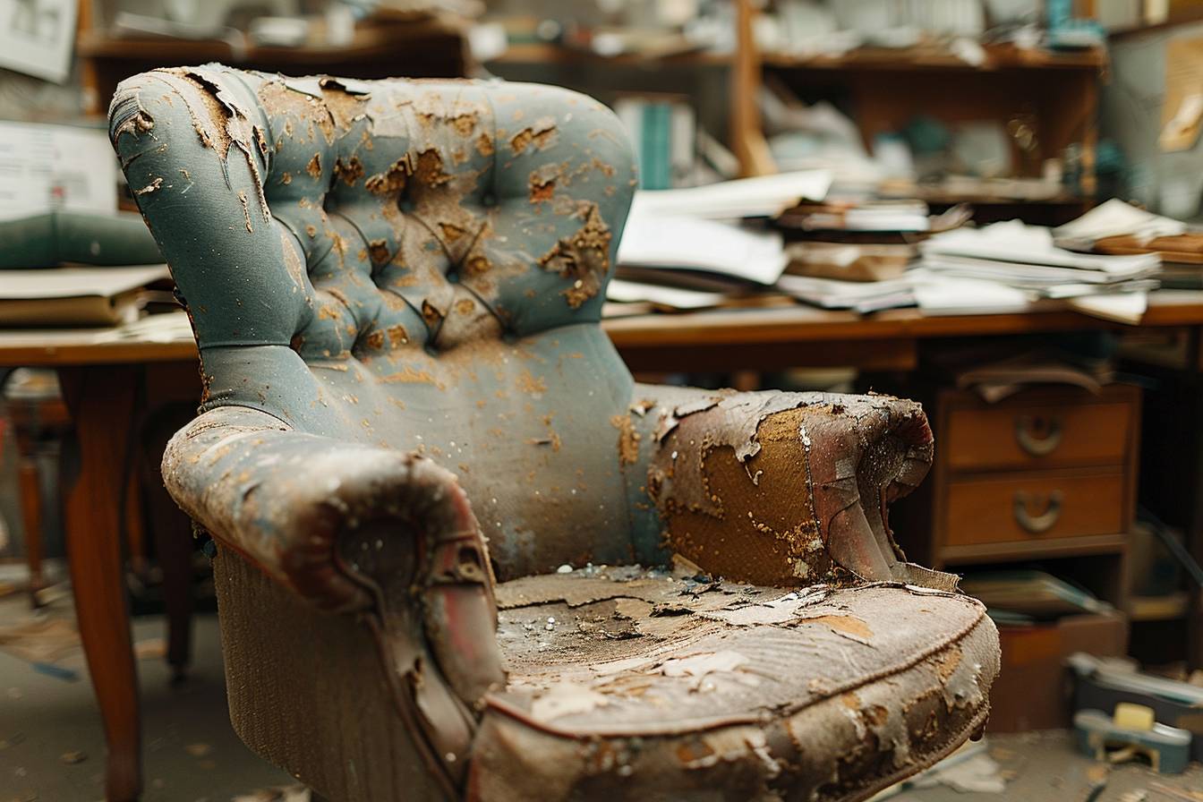 Quels indices sur les photos peuvent révéler l’état réel du fauteuil de bureau d'occasion ?