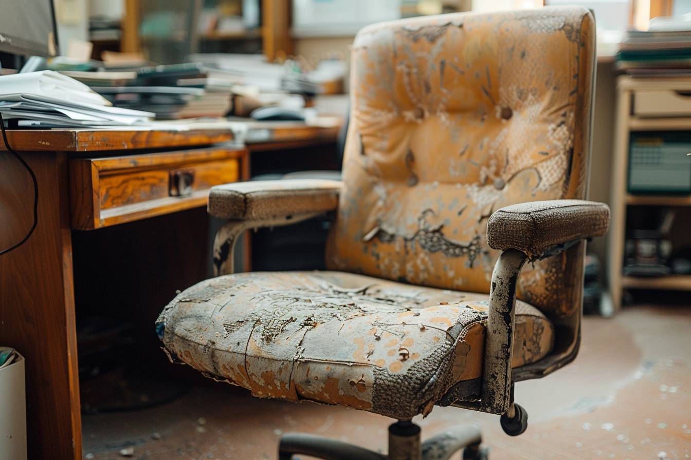 Les matériaux et l’assemblage du fauteuil de bureau d’occasion montrent-ils des signes de dégradation ?