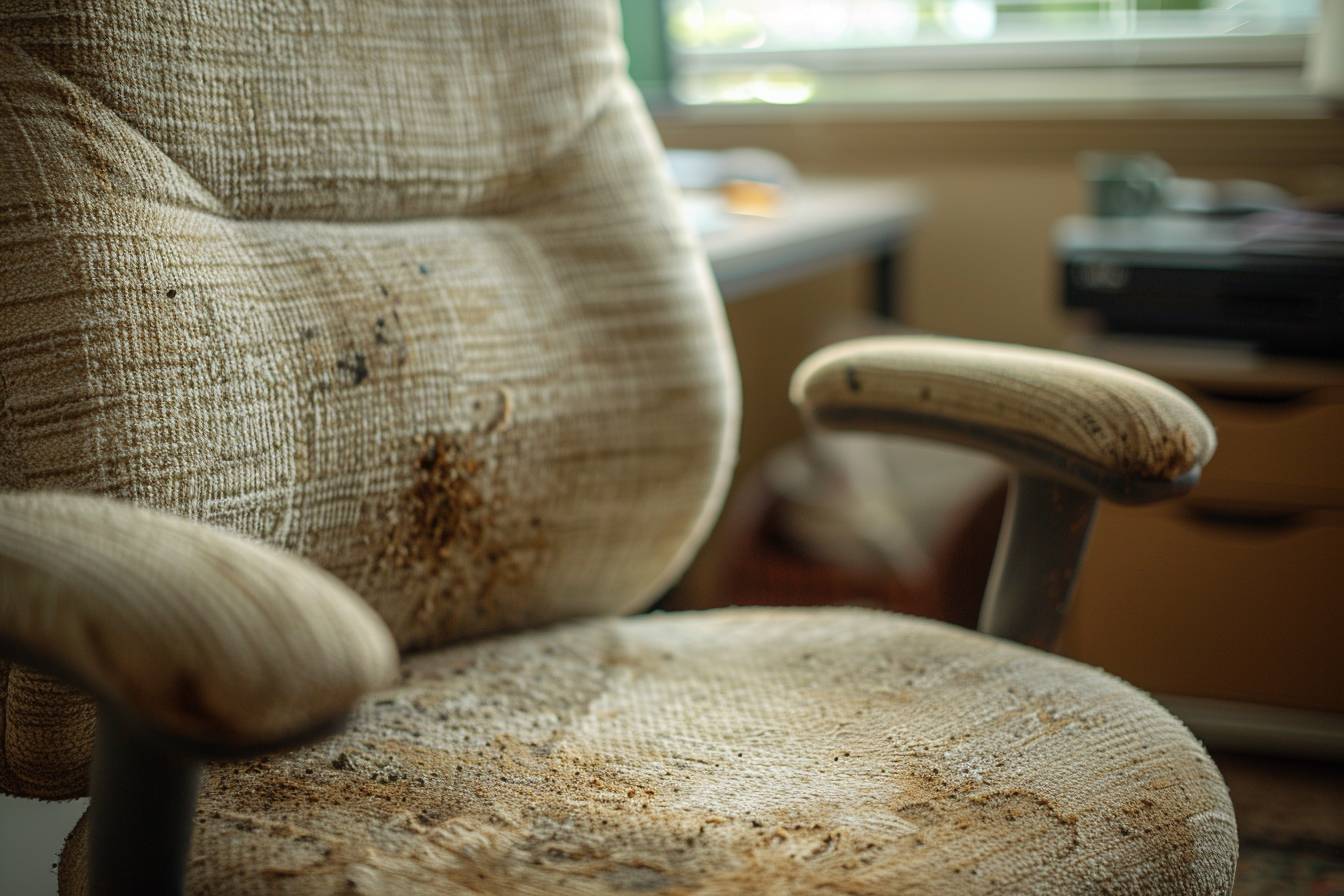 Le tissu du fauteuil de bureau d'occasion peut-il être nettoyé avec un aspirateur ou une brosse douce ?