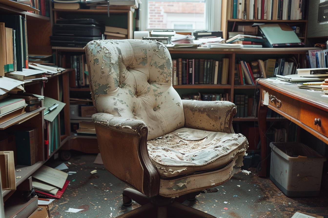 Le rembourrage du fauteuil de bureau d'occasion est-il en bon état ?