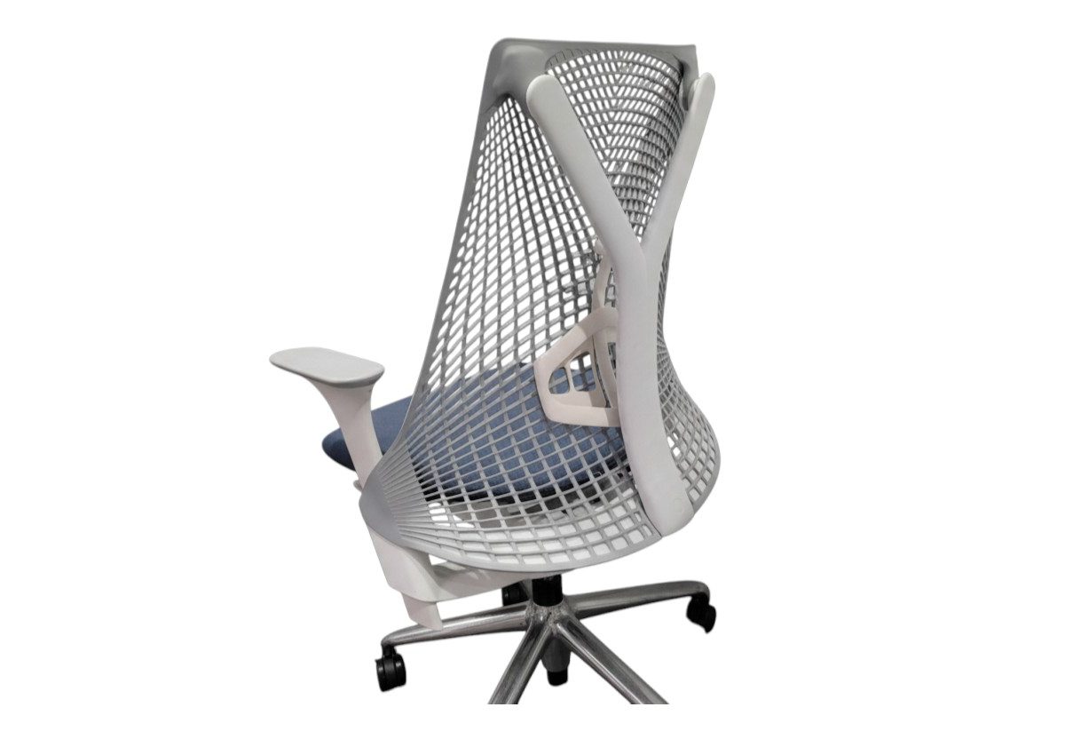 Siège Sayl Gris clair/Bleu clair/Blanc/Chrome GENEVIEVE - OCCASION – Image 2