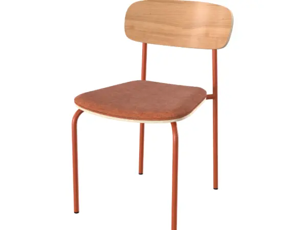 Chaise empilable bois et orange SHIRLEY - OCCASION – Image 7