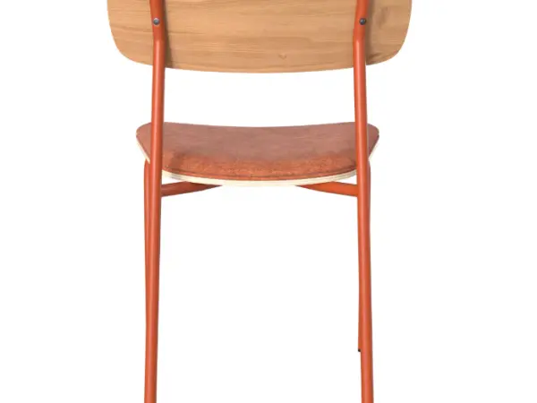 Chaise empilable bois et orange SHIRLEY - OCCASION – Image 8