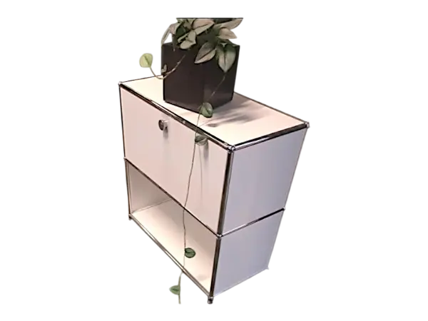 Meuble-USM-2-cases-blanches-et-1-porte-REANA-OCCASION