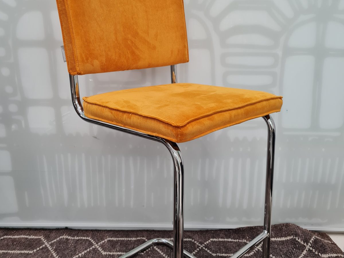 Chaise haute velours jaune Ridge Rib Zuiver - OCCASION – Image 5