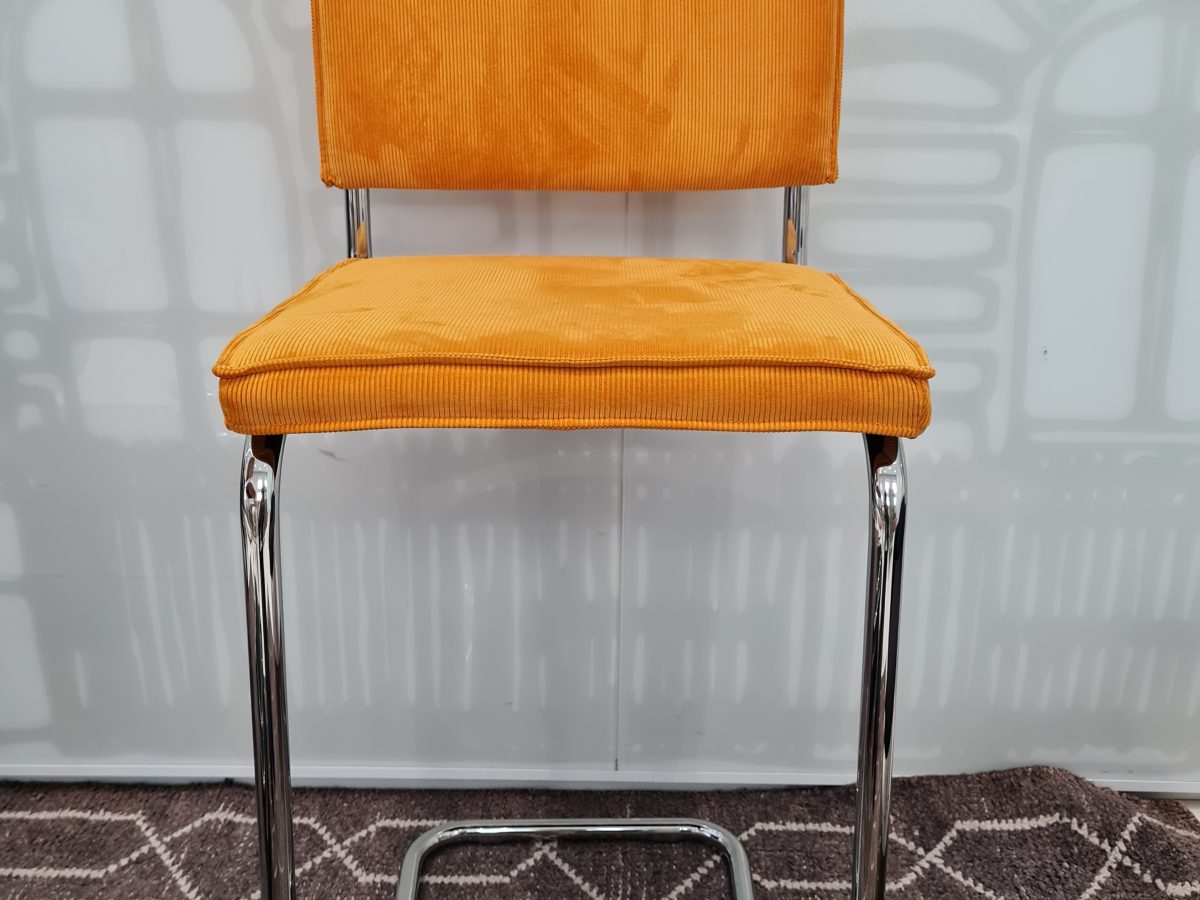 Chaise haute velours jaune Ridge Rib Zuiver - OCCASION – Image 2