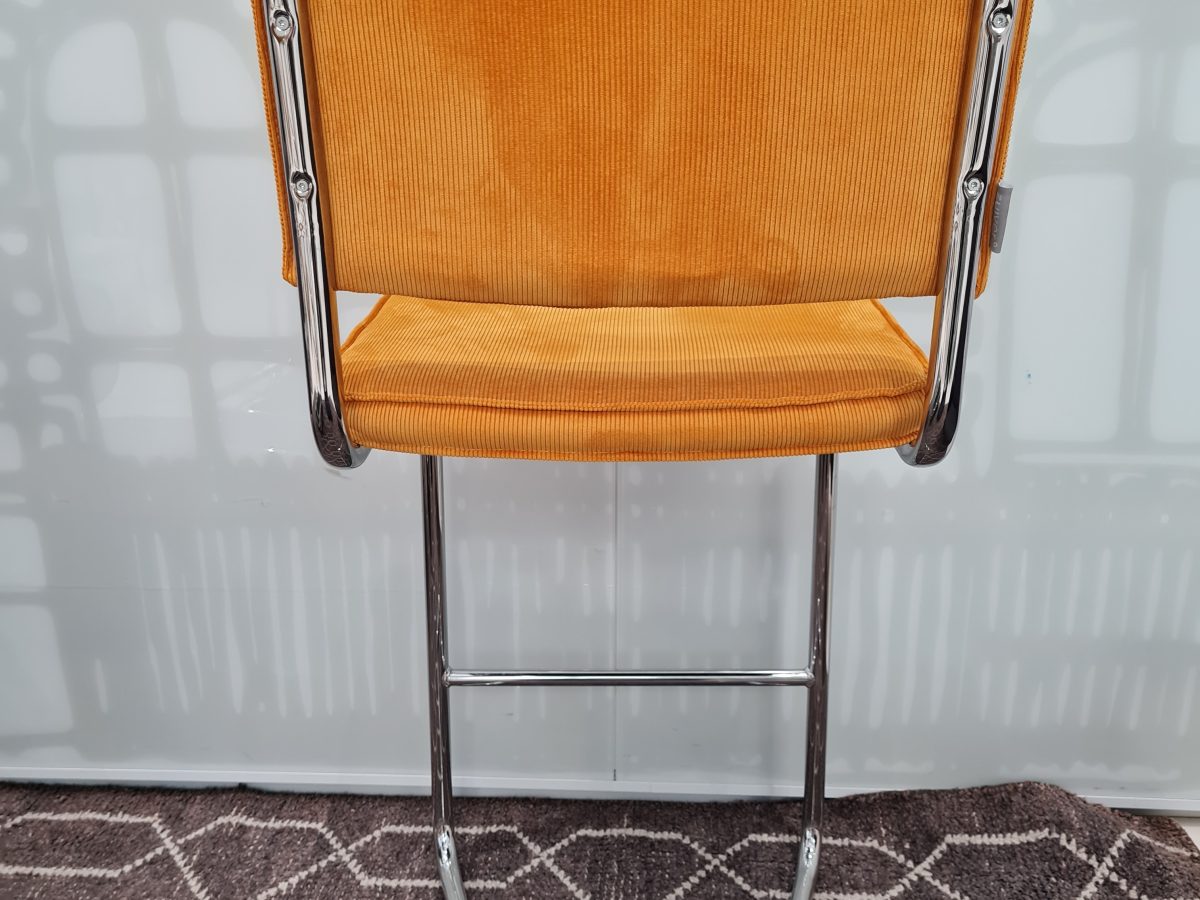 Chaise haute velours jaune Ridge Rib Zuiver - OCCASION – Image 4