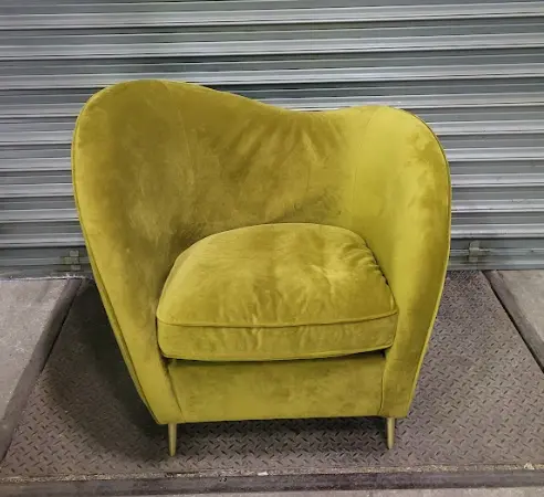 Chauffeuse velours jaune/vert DESIR 5 - OCCASION – Image 2