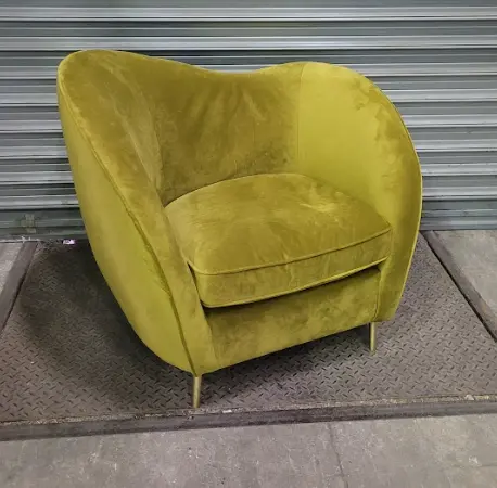 Chauffeuse velours jaune/vert DESIR 5 - OCCASION – Image 3