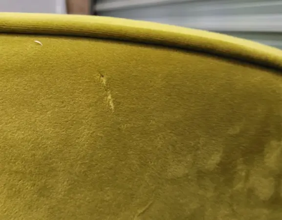 Chauffeuse velours jaune/vert DESIR 5 - OCCASION – Image 4