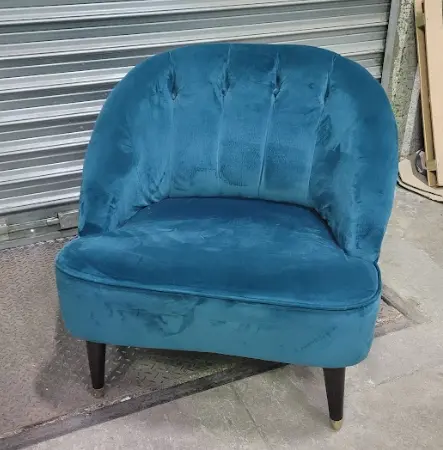 Chauffeuse basse velours bleu DESIR 5 - OCCASION – Image 2