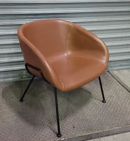 Chauffeuse Zuiver en cuir marron DESIR 5 - OCCASION – Image 5