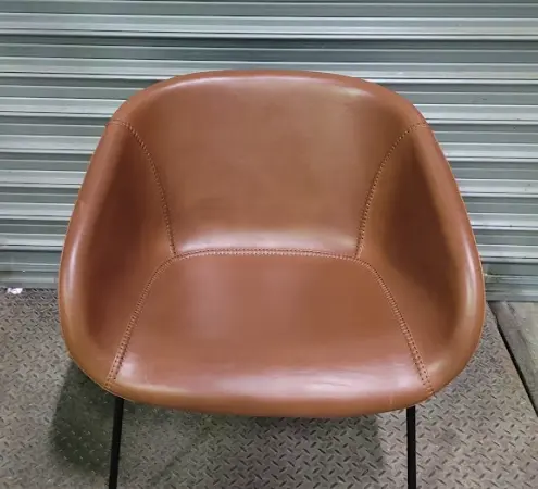 Chauffeuse Zuiver en cuir marron DESIR 5 - OCCASION – Image 6