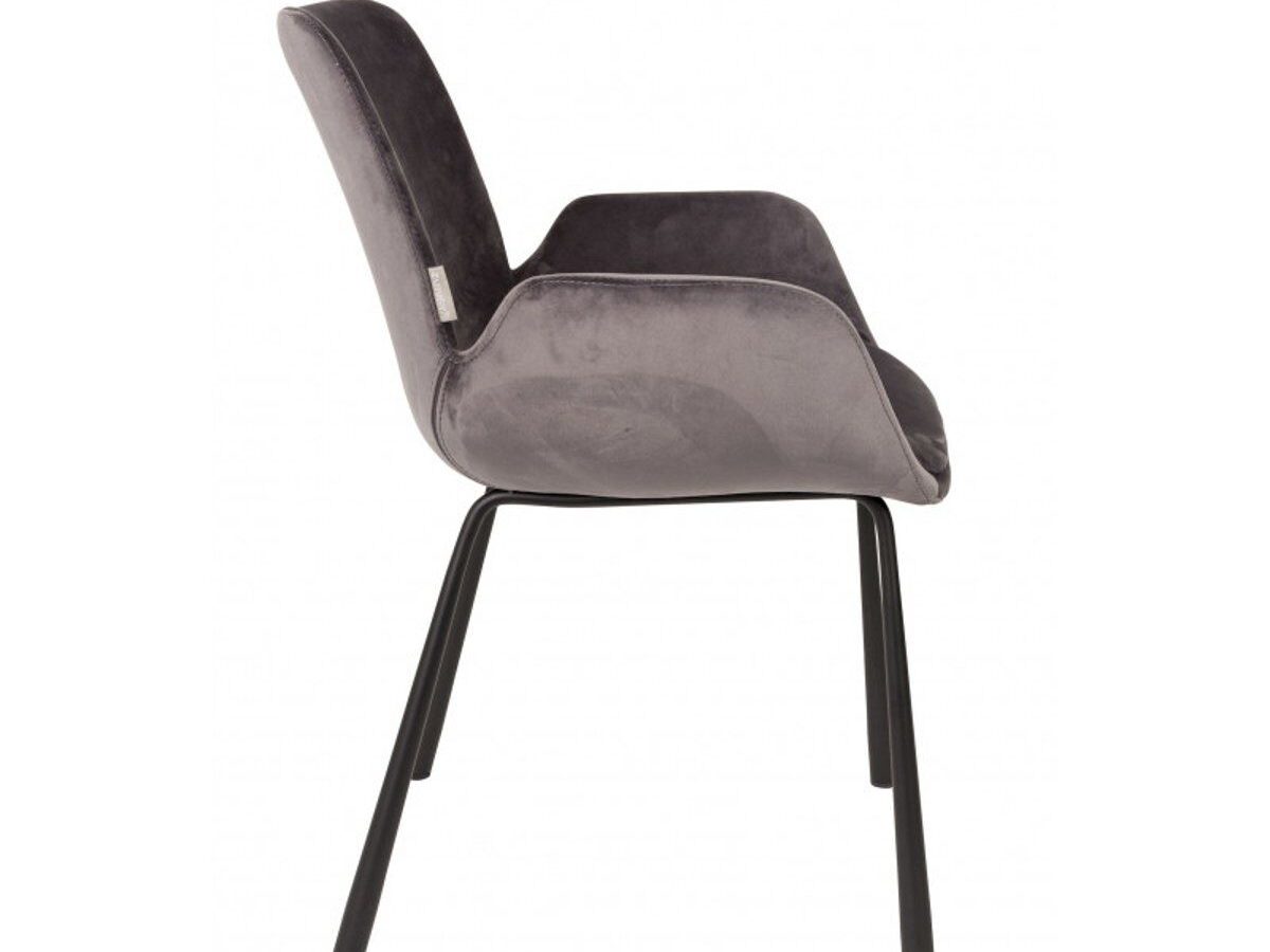 Chaise de réunion Zuiver Brit velours gris  DESIR 5 - OCCASION – Image 2