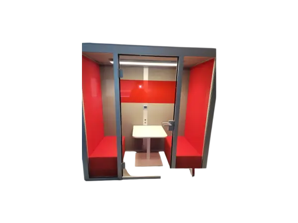 Cabine-acoustique-2-places-K-nig-Neurath-BASILIC-rouge-OCCASION