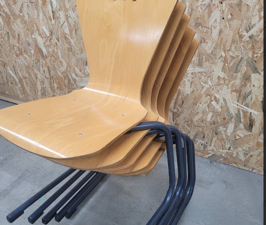 Chaise de cantine en bois PARIS - OCCASION – Image 5