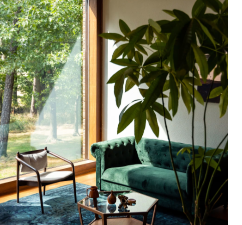 Chauffeuse en bois et tissu gris, avec coussin DESIR 6 - OCCASION – Image 8