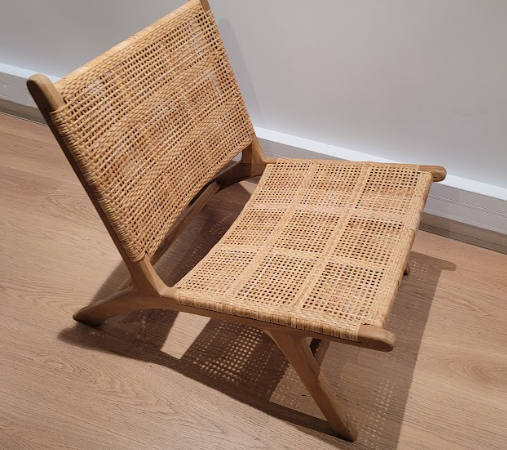 Chauffeuse en bois et osier DESIR 6 - OCCASION – Image 3
