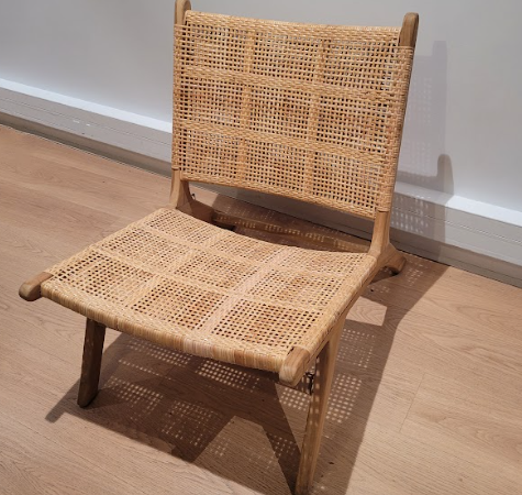 Chauffeuse en bois et osier DESIR 6 - OCCASION – Image 4