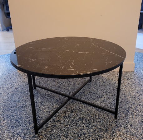 Table basse en verre effet marbre 80cm DESIR 6 - OCCASION – Image 2