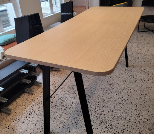 Table haute bois pieds noirs 210x90x106 DESIR 6 - OCCASION – Image 2