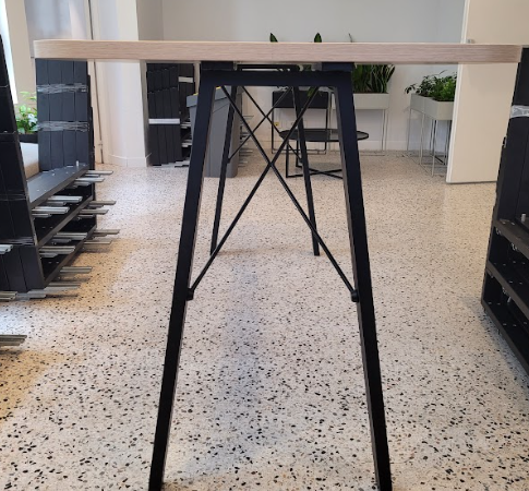 Table haute bois pieds noirs 210x90x106 DESIR 6 - OCCASION – Image 4