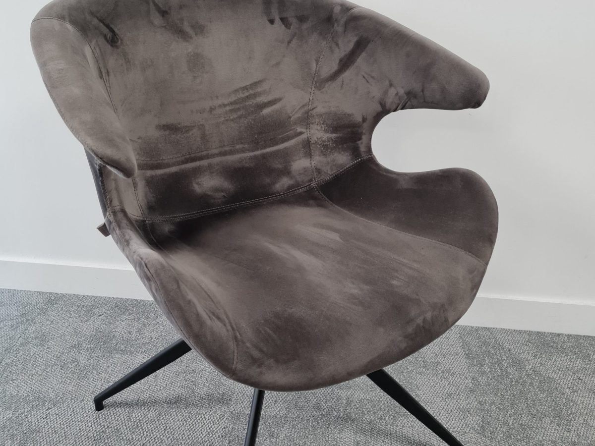 Chauffeuse Zuiver velours gris metal noir JOBI - OCCASION – Image 3