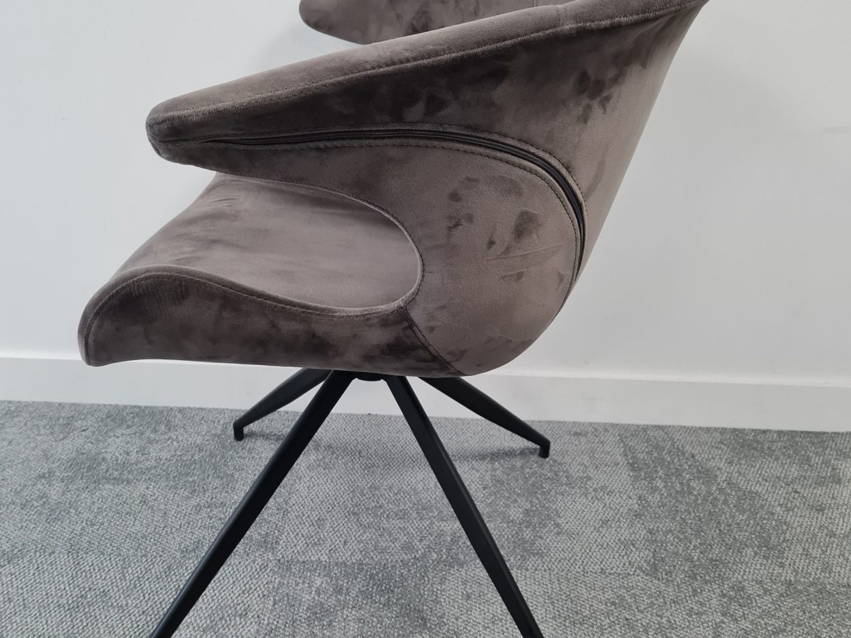 Chauffeuse Zuiver velours gris metal noir JOBI - OCCASION – Image 4