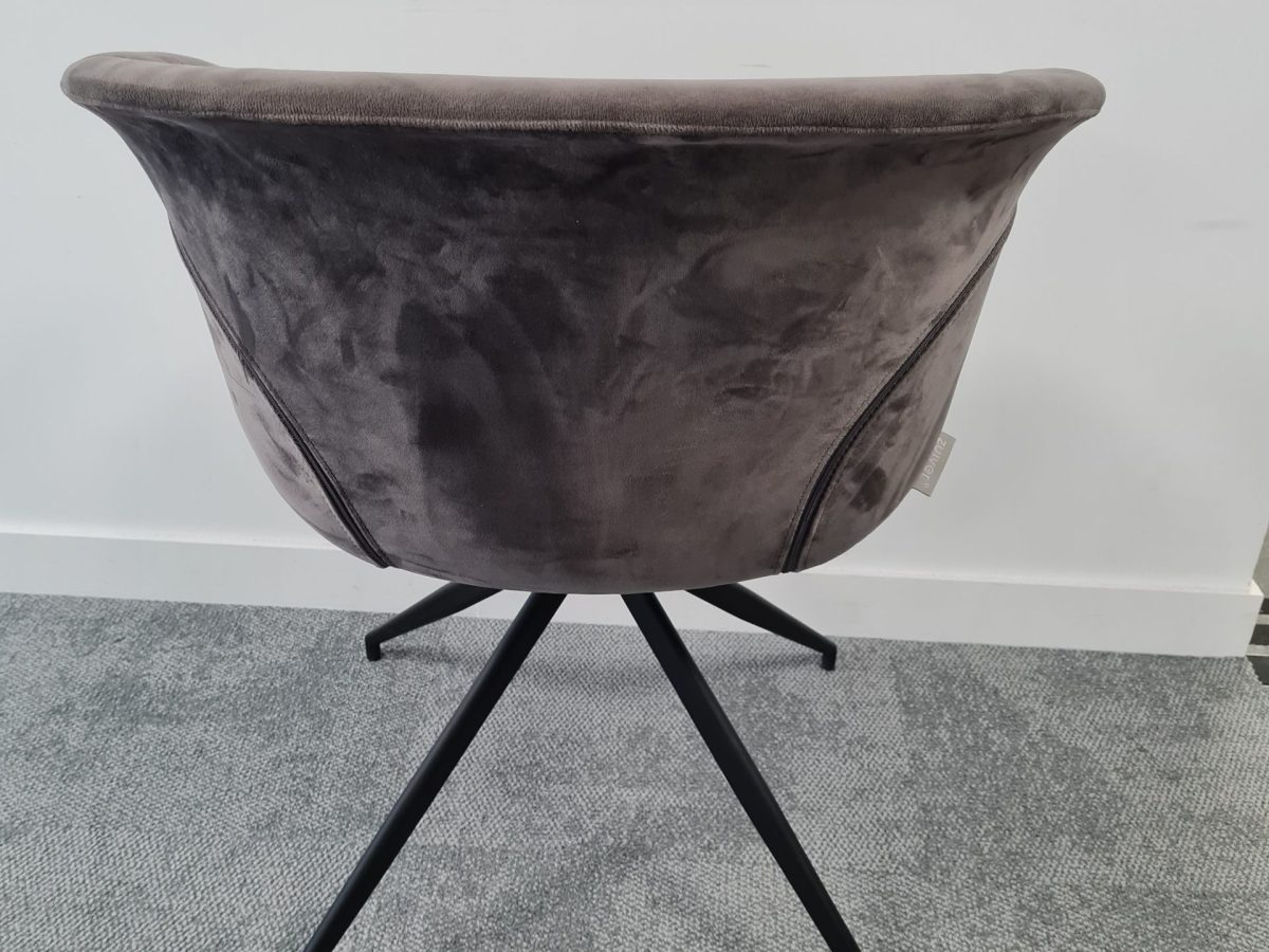 Chauffeuse Zuiver velours gris metal noir JOBI - OCCASION – Image 5