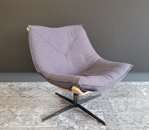 Chauffeuse Dolphin grise pieds noirs by Roche Bobois KINA - OCCASION – Image 2