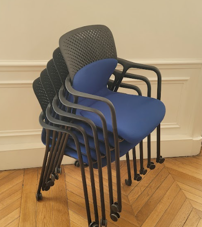 Chaise de réunion Hermann Miller PREMIERE bleue - OCCASION – Image 4