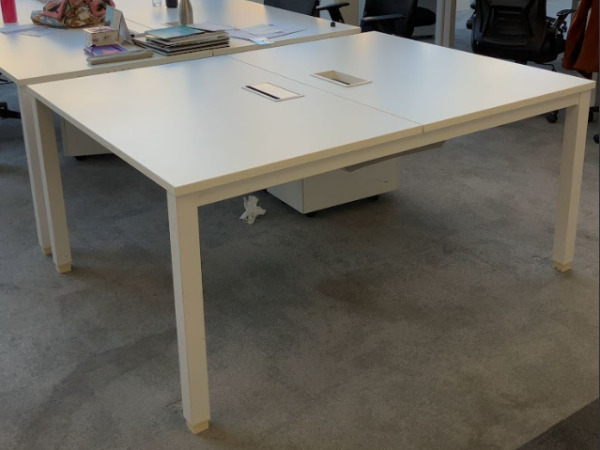 Bench de 2 120x80 blanc et top access arrondi JOBI - OCCASION – Image 3