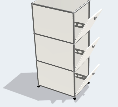 Meuble USM Haller gris clair 3 portes abattantes - OCCASION – Image 3