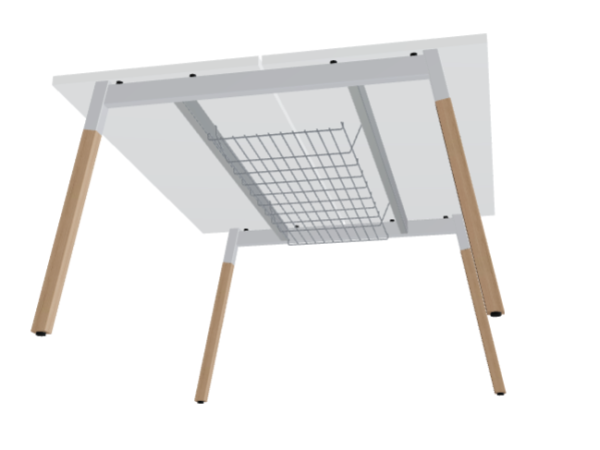 Bench de 2 positions blanc/bois 120x70 DESIR 8 - OCCASION – Image 5