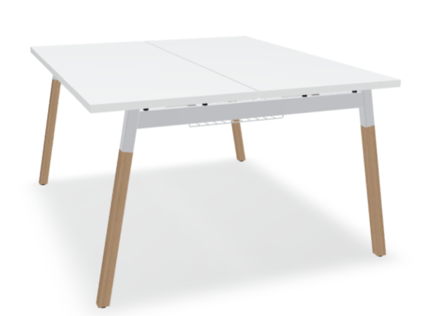 Bench de 2 positions blanc/bois 120x70 DESIR 8 - OCCASION – Image 4