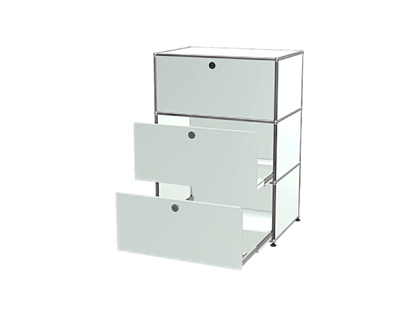 Meuble-USM-Haller-gris-clair-3-tiroirs-OCCASION