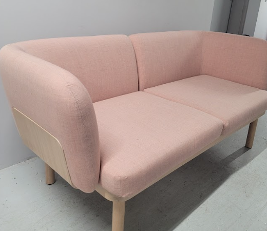 Canapé 2 Places Egon rose clair AVIRON - OCCASION – Image 3